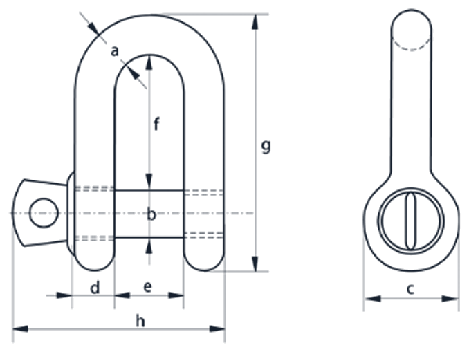 green pin screw pin dee shackles dimension diagram