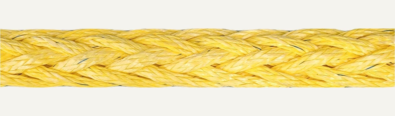 Close-up of Texteel 12x12 Strand HMPE rope texture